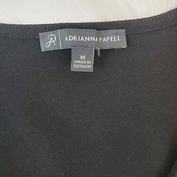 Adrianna Papell New Black Blouse Medium Black Ruffle Knit Dress Tank $49 - Picture 8 of 8